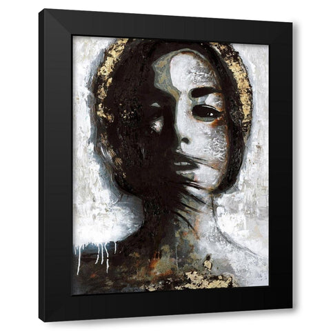 Golden Madonna Black Modern Wood Framed Art Print with Double Matting by Design Fabrikken