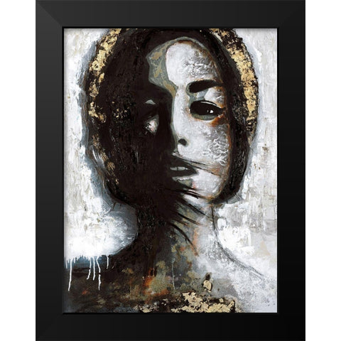 Golden Madonna Black Modern Wood Framed Art Print by Design Fabrikken
