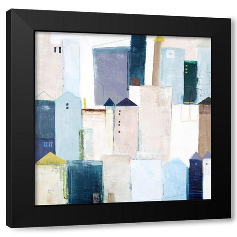 Playground 1 Black Modern Wood Framed Art Print with Double Matting by Design Fabrikken