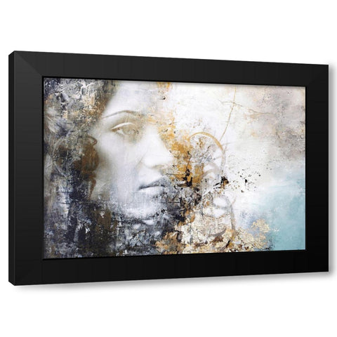 Gradient Black Modern Wood Framed Art Print with Double Matting by Design Fabrikken