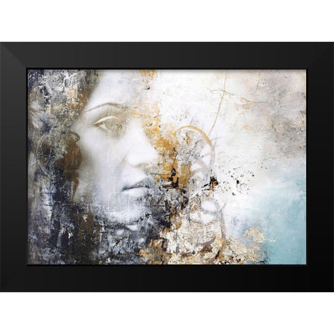 Gradient Black Modern Wood Framed Art Print by Design Fabrikken