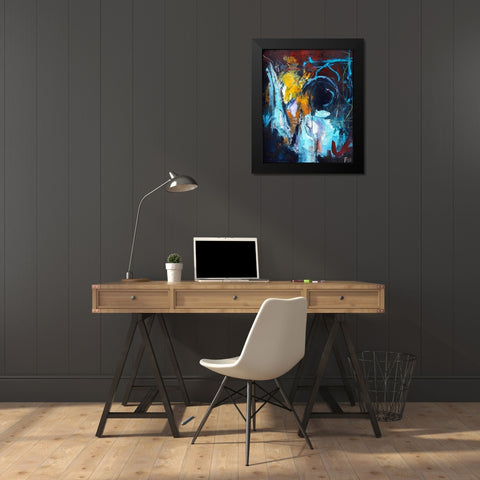 Eye of the Storm Black Modern Wood Framed Art Print by Design Fabrikken