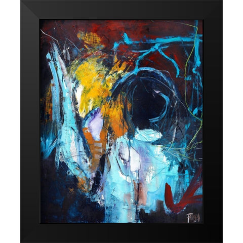 Eye of the Storm Black Modern Wood Framed Art Print by Design Fabrikken