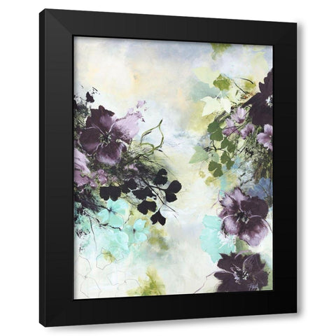Flower Blush 2 Black Modern Wood Framed Art Print by Design Fabrikken
