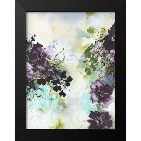 Flower Blush 2 Black Modern Wood Framed Art Print by Design Fabrikken
