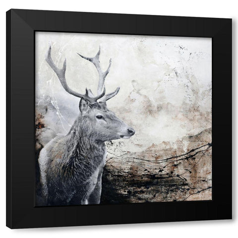 Outbreak Black Modern Wood Framed Art Print with Double Matting by Design Fabrikken