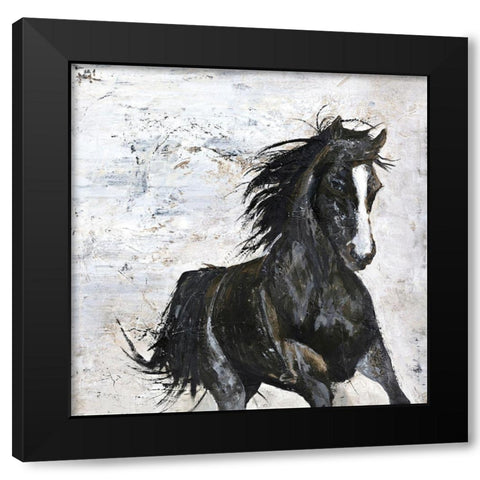 Wild Horse 1 Black Modern Wood Framed Art Print by Design Fabrikken
