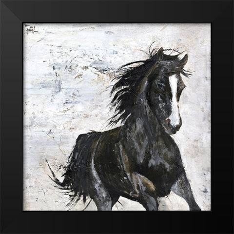 Wild Horse 1 Black Modern Wood Framed Art Print by Design Fabrikken