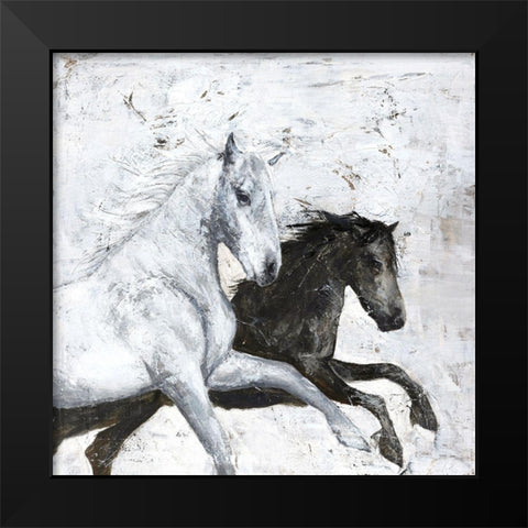 Wild Horse 2 Black Modern Wood Framed Art Print by Design Fabrikken