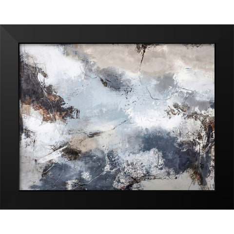 Rising 3 Black Modern Wood Framed Art Print by Design Fabrikken