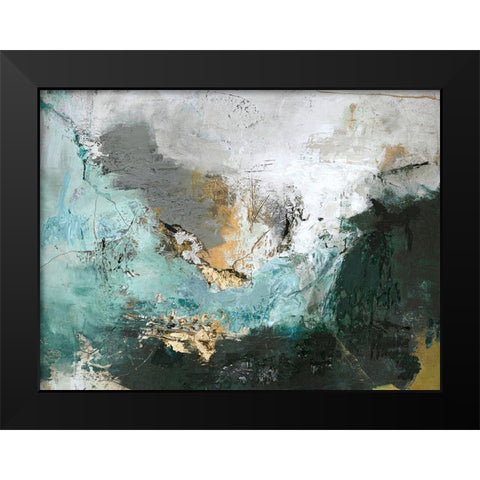 Arctic Green Black Modern Wood Framed Art Print by Design Fabrikken