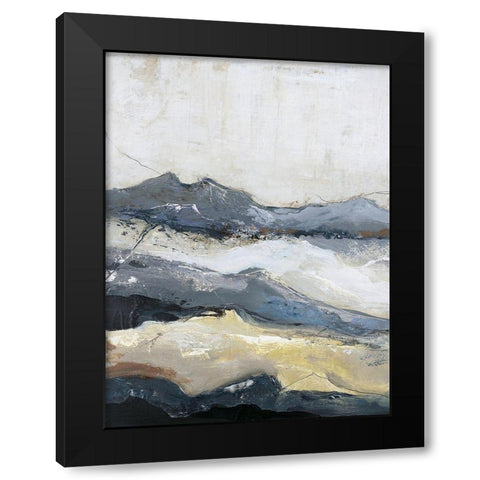 Out Line 1 Black Modern Wood Framed Art Print by Design Fabrikken