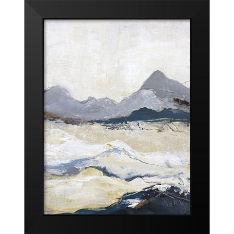 Out Line 2 Black Modern Wood Framed Art Print by Design Fabrikken