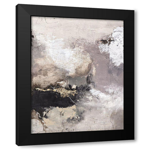 Pure Black Modern Wood Framed Art Print by Design Fabrikken