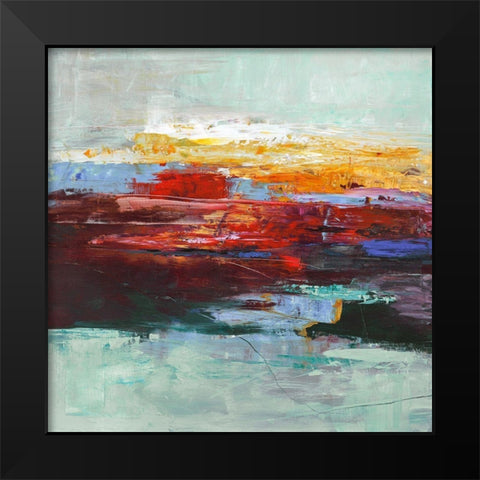 Out of Dark Black Modern Wood Framed Art Print by Design Fabrikken