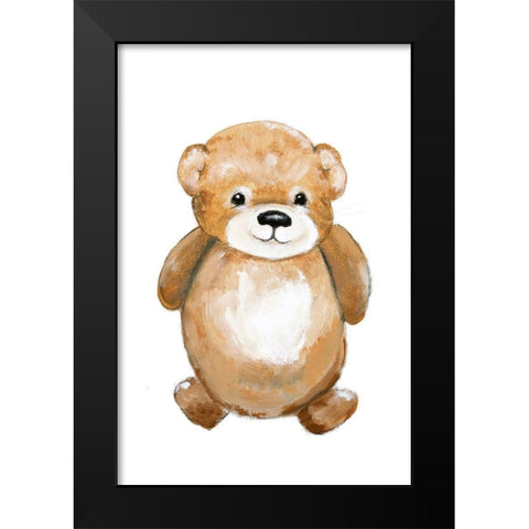 Little Bear Black Modern Wood Framed Art Print by Design Fabrikken