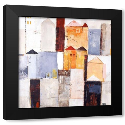 Playground 2 Black Modern Wood Framed Art Print by Design Fabrikken