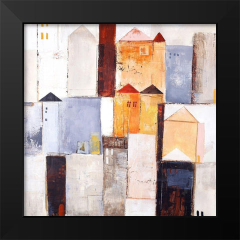 Playground 2 Black Modern Wood Framed Art Print by Design Fabrikken