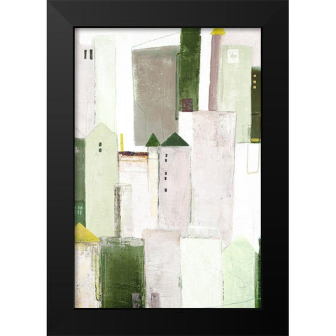 Playground 3 Black Modern Wood Framed Art Print by Design Fabrikken