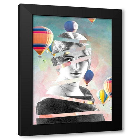Cleo De Merode Baloons Black Modern Wood Framed Art Print with Double Matting by Design Fabrikken