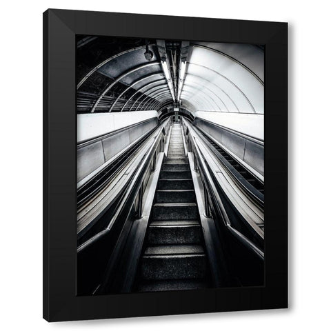 Metro Black Modern Wood Framed Art Print by Design Fabrikken