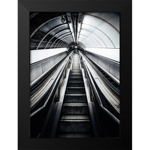 Metro Black Modern Wood Framed Art Print by Design Fabrikken