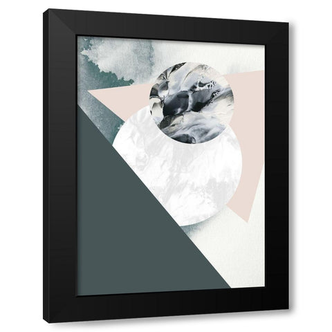 Geologica Black Modern Wood Framed Art Print with Double Matting by Design Fabrikken