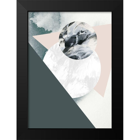 Geologica Black Modern Wood Framed Art Print by Design Fabrikken