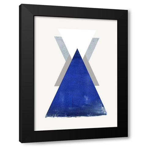 Triangle 2 Black Modern Wood Framed Art Print by Design Fabrikken