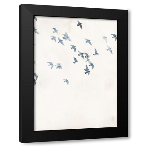 Pigeons Sky Black Modern Wood Framed Art Print with Double Matting by Design Fabrikken