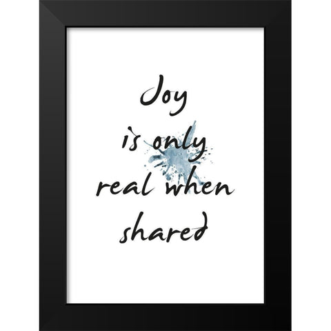 Joy Black Modern Wood Framed Art Print by Design Fabrikken