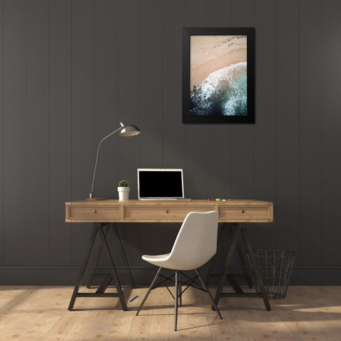 The Shore Black Modern Wood Framed Art Print by Design Fabrikken