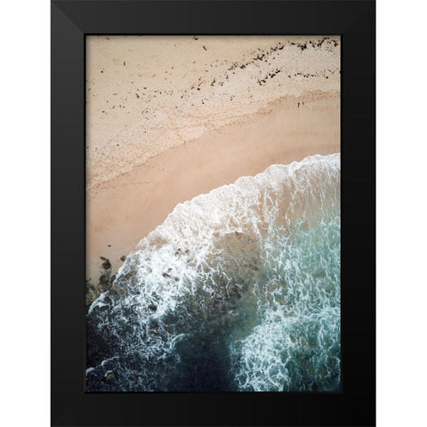 The Shore Black Modern Wood Framed Art Print by Design Fabrikken