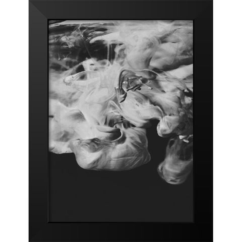 Black Ink Black Modern Wood Framed Art Print by Design Fabrikken