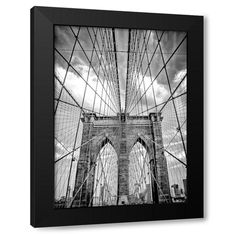 Brooklyn Passage Black Modern Wood Framed Art Print by Design Fabrikken