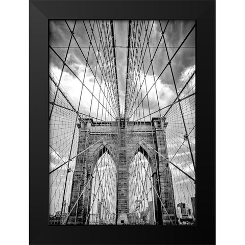 Brooklyn Passage Black Modern Wood Framed Art Print by Design Fabrikken