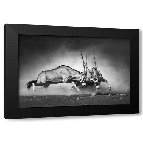 Combat Black Modern Wood Framed Art Print with Double Matting by Design Fabrikken