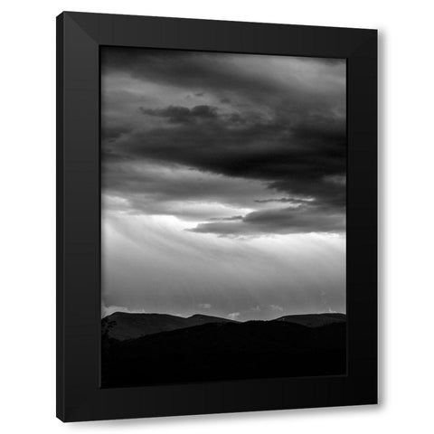 Dark Skies Black Modern Wood Framed Art Print by Design Fabrikken