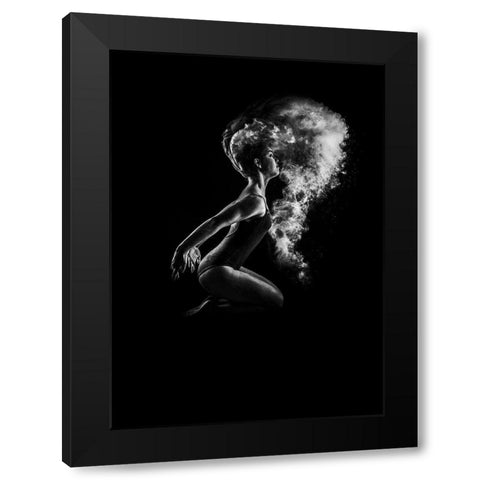 Dusted Black Modern Wood Framed Art Print with Double Matting by Design Fabrikken