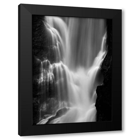 Falls Black Modern Wood Framed Art Print by Design Fabrikken