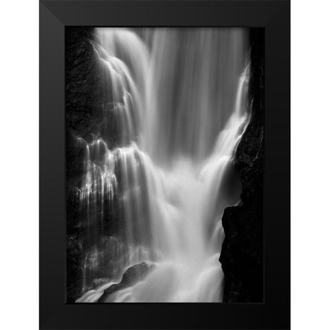 Falls Black Modern Wood Framed Art Print by Design Fabrikken