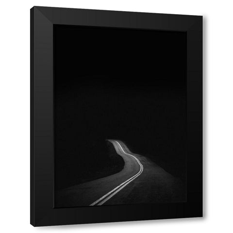 Road to Nowhere Black Modern Wood Framed Art Print with Double Matting by Design Fabrikken