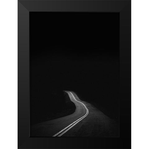 Road to Nowhere Black Modern Wood Framed Art Print by Design Fabrikken