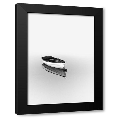 Solemn Black Modern Wood Framed Art Print with Double Matting by Design Fabrikken