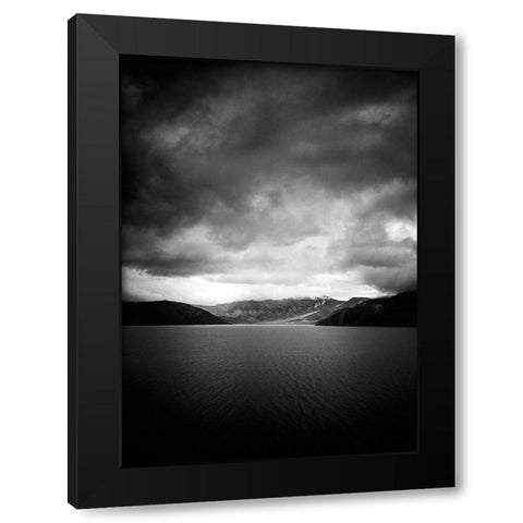 Stormful Black Modern Wood Framed Art Print by Design Fabrikken