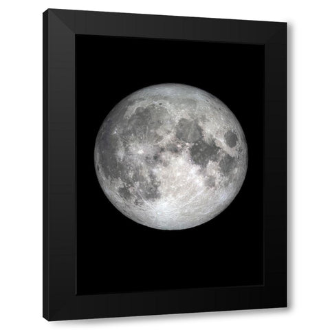The Moon Black Modern Wood Framed Art Print with Double Matting by Design Fabrikken