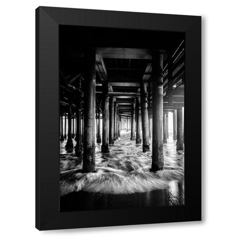Under the Bridge Black Modern Wood Framed Art Print with Double Matting by Design Fabrikken
