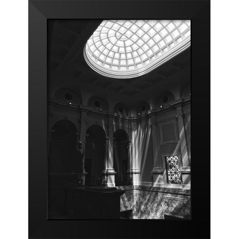 Window Light Black Modern Wood Framed Art Print by Design Fabrikken