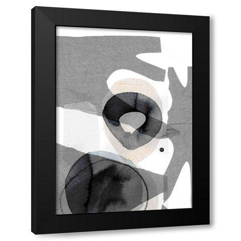 Paper 1 Black Modern Wood Framed Art Print by Design Fabrikken