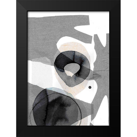 Paper 1 Black Modern Wood Framed Art Print by Design Fabrikken